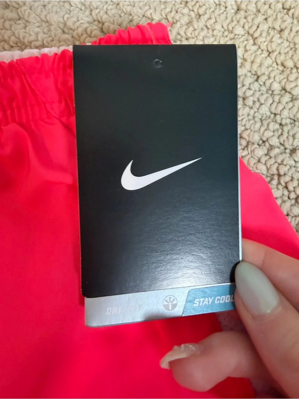 Girls Nike Neon Pink and White Shorts with Black Trim